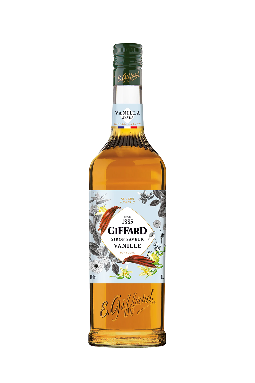 WS | Giffard Vanilla Syrup Glass - 33.8 oz | Unit