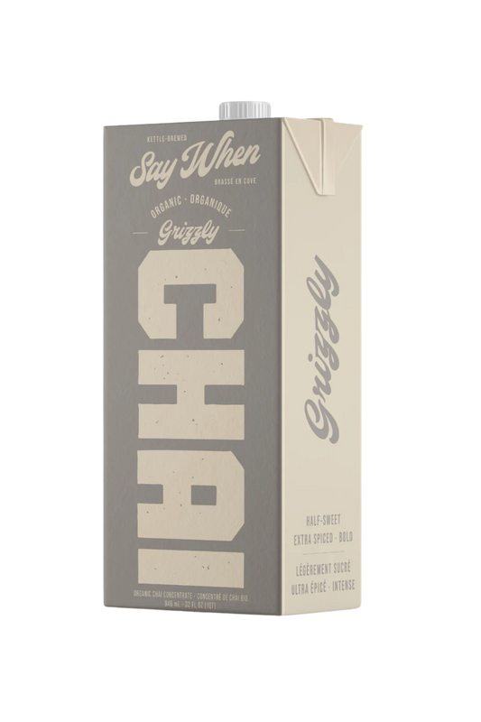 WS | Say When - Grizzly Chai Concentrate (Half Sweet, Extra Spiced) - 12 x 32 oz Case